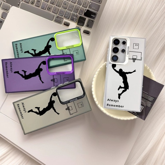 So Cool Basketball Star Dunk UV Printing Gradient Silver Mobile Phone Case for Samsung S25 Ultra A15 A16 A55 A32 5G