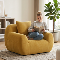 Fauteuil inclinable moderne blanc en mousse haute densité ultra-douce pour salon, chambre, appartement, villa, hôtel – Canapé modulaire en tissu