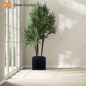 Jardinière en fibre de verre noire de 24 pouces, style américain moderne, carrée, pour usage hôtelier, capacité personnalisable, intérieur/extérieur - Product Image 3