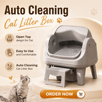 Litière automatique pour chat 8L, bac à litière grande capacité, chambre à faible bruit, nettoyage facile, auto-nettoyante, ouverture supérieure