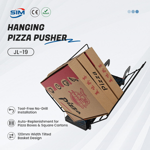 Étagère de présentation suspendue avec poussoir à ressort, panier en fil métallique à remplissage automatique pour gondole, pour boîte de <span class=keywords><strong>pizza</strong></span> surgelée - Product Image 2