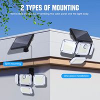 Lampadaire Solaire Tout-en-un Étanche IP65 333 LED 6000K Lumière du Jour, Alerte, Durée de Vie 50000 Heures, 400 Lumens, Design Moderne