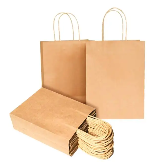 Bolsas de papel Kraft con impresión de maquina, bolsas de papel, impresión Kraft, entrega de alimentos para embalaje de harina, precio pequeño, papel Kraft Liner