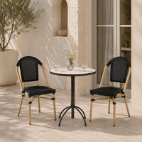 Chaise de bistrot française commerciale, structure en alliage d'aluminium, tissu Teslin, légère, pour extérieur, café, hôtel, restaurant, chaise d'appoint