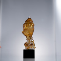 Coquille de cristal ambré, décoration nautique pour cérémonie de mariage sur la plage et centre de table
