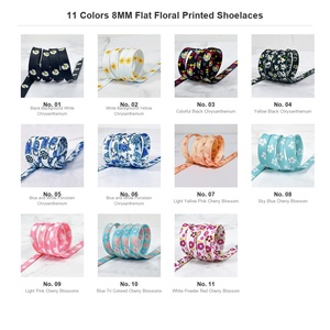 Lacci per Scarpe Piatti da 8mm con Stampa Floreale, Motivo Unico a Fiori, Lacci Decorativi per Sneakers, Corde Estetiche alla Moda, Vendita all'Ingrosso - Product Image 3