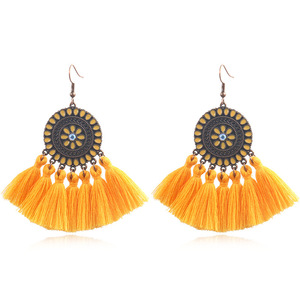 Bohemian Tassel <b>Drop</b> Earrings For Women Alloy Vintage Style Party Jewelry White Blue Orange - Product Image 5