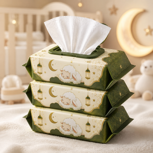Lingettes humides pour bébés, sans parfum, sans alcool, nettoyage doux, thème Ramadan, pour le marché du Moyen-Orient - Product Image 1