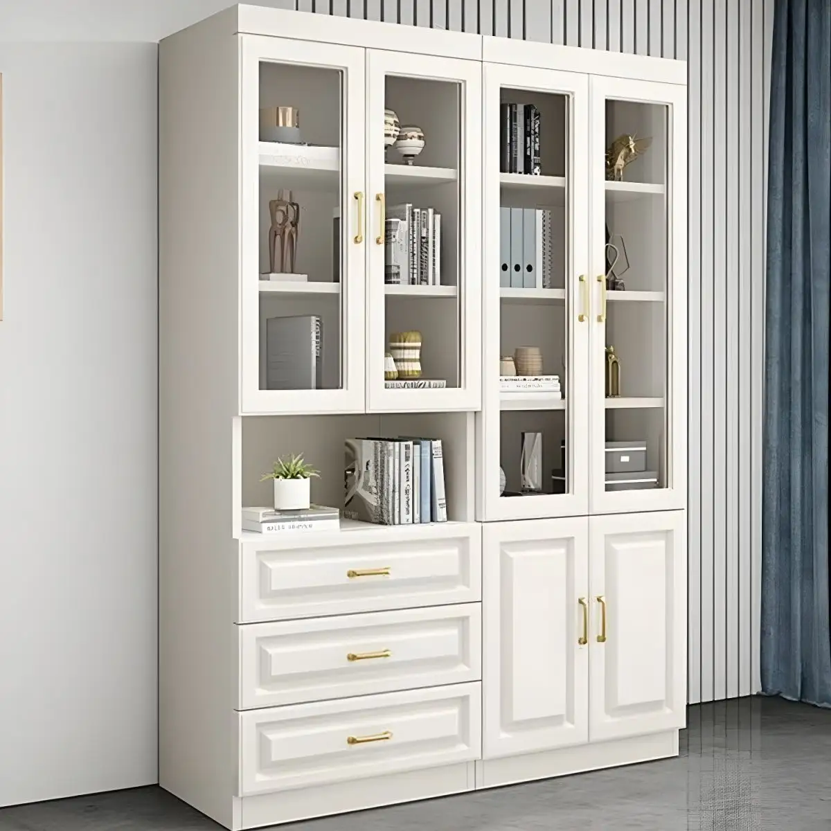 Đồ Nội Thất Nhà Tùy Chỉnh Hiện Đại Sang Trọng Phòng Khách Thư Viện Bằng Gỗ Kệ Sách Cabinetbook Kệ Sách & Giá Sách