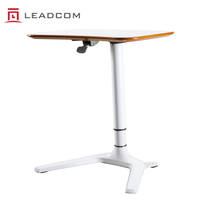 Bureau assis-debout pneumatique réglable en hauteur LEADCOM LS-QF2 en aluminium pour salle de formation et de réunion