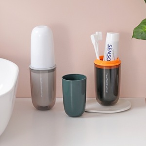 Light Luxury Cup <b>Storage</b> Box Portable Travel Wash Cup Suit Combination Electroplating Travel Mouthwash Cup - Product Image 2