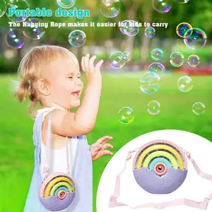 Automatische Rainbow Bubble Toys Elektrisches Design Bubble Machine mit Musik und Licht Rainbow Circle Bubble Machine Toys