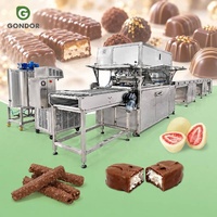 Machine de production de pralines et d'enrobage de chocolat avec tunnel de refroidissement à courroie de 80 L, système de tempérage complet, pour enrobage par saupoudrage