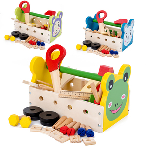 Juguete de Madera, Caja de Herramientas de Madera para Niños, Simulación de Tornillos y Tuercas, Desmontaje, Rompecabezas de Construcción, Juguete de Herramientas de Reparación para Bebés - Product Image 4