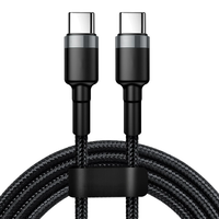 Kabel USB C ke USB C 6A, Nylon Braided Universal 120W Pengisian Cepat, Kabel Data Android Tipe C untuk Samsung Xiaomi
