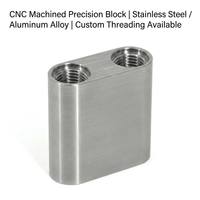 Komponen Mekanik Industri Presisi Tinggi, Blok Aluminium Alloy Stainless Steel, Dibuat dengan Mesin CNC, Lubang Berulir OEM, Toleransi Tinggi