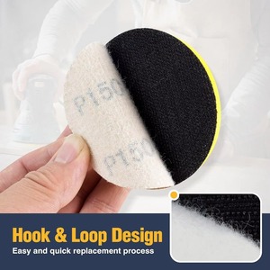 50 dischi abrasivi in ossido di alluminio da 3 pollici, grana 150, personalizzabili OEM, con fissaggio a strappo per levigatrice orbitale casuale - Product Image 3