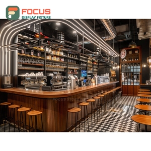 Large Format Cafe Service Counter White <b>Panel</b> Finish Coffee Bean Display Area Cafe Cash Wrap Counter - Product Image 4