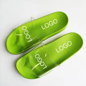 Zapatillas de playa de diseño japonés para hombre, chanclas suaves personalizadas de PVC con correa transparente y suela gruesa de varios colores, novedad de 2022
