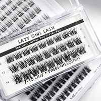 Cils DIY sans bande adhésive, effet naturel, marron, courbés, pré-collés, emballage personnalisé, vente en gros OEM, Royaume-Uni, France, Italie, Europe