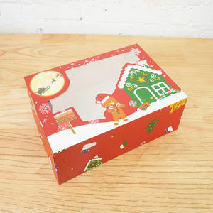 Boîte <span class=keywords><strong>d</strong></span>'impression pliante fête de noël cookie <span class=keywords><strong>biscuit</strong></span> bonbons chocolat carton emballage boîtes en papier avec fenêtre en PVC - Product Image 5