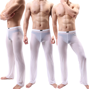 <strong>Mens</strong> <strong>See</strong> <strong>Through</strong> <strong>Pants</strong> Sexy Mesh Pajamas <strong>Pants</strong> Lingerie Sexy Transparent Bottoms Underwear Black <strong>Pants</strong> - Product Image 1
