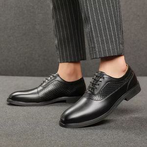 Zapatos Oxford Goodyear de Lujo Hechos a Mano de Alta Calidad para Hombre, Formales, Casuales de Negocios, Cerrados, con Parte Superior de Cuero Genuino, Impermeables - Product Image 1