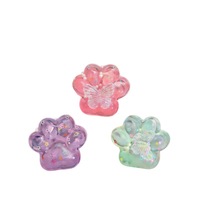 Jouet anti-stress transparent en forme de patte de chat, en silicone super doux, sensation de boue, à rebond lent, pour la relaxation et la décompression, emballage inclus