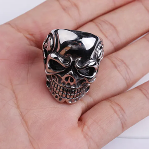 Ready to Ship Punk Style Stainless Steel Biker Skull <strong>Gothic</strong> <strong>Rings</strong> - Product Image 5