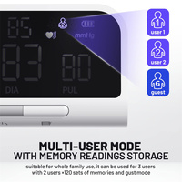 Monitor Tekanan Darah Portabel All in One, Tensiometer Digital, Monitor Tekanan Darah Lengan Atas, Dapat Diisi Ulang