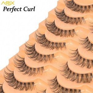 A-RIX 10 Pairs Invisible Clear Band Cruelty-Free Reusable False Eyelashes Natural Wispy Faux <b>Mink</b> Lightweight Look 3D Eyelash - Product Image 4
