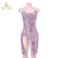 Haute qualité Violet fait à la main perles à coudre cristal robe de mariée Appliques strass patchs en Chenille tissu résine plastique