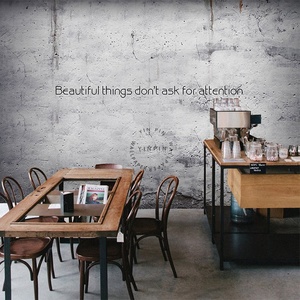 วอลล์เปเปอร์ตกแต่งภาพจิตรกรรมฝาผนังร้านอาหาร<span class=keywords><strong>ลาย</strong></span>อิฐซีเมนต์สไตล์อุตสาหกรรมย้อนยุค - Product Image 3