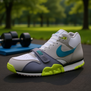 Nike Air Trainer 1 Zapatillas de Fitness para Hombre Blanco Gris Azul Verdoso Empeine Sintético Suela Exterior de Goma Entresuela de EVA Forro de Malla Primavera - Product Image 2