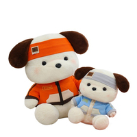Peluche chien sportif à grandes oreilles, vêtu d'un survêtement orange et bleu, décoration, vente en gros d'usine, OEM