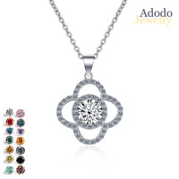 <strong>Best</strong> <strong>Selling</strong> 925 Silver Round Cut 1CT VVS Colored <strong>Moissanite</strong> Jewelry Four-Leaf Clover Pendant Necklaces for Valentine's Day Gift
