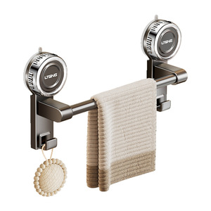 Blue Vine Suction Cup Towel Rack 2 Bars Wall Mounted Bathroom Storage Shelf - Product Image 5
