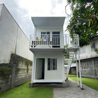 Maison conteneur modulaire en acier pliable de type Z, 2 chambres, 2 étages, résistante au vent, emballage plat, utilisation hôtelière, design moderne