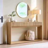 Console d'entrée Taliya en chêne massif de style américain, table de rangement moderne et durable pour salon, meuble décoratif pour couloir