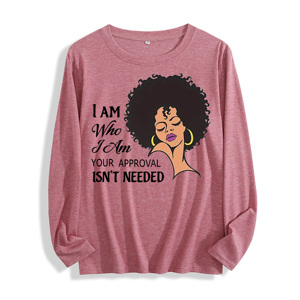 Tela suave "I Am Who I Am Quote & Portrait Graphic" Camiseta de manga larga Multi colores - Product Image 4