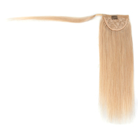 K.SWIGS Extensions de queue de cheval à clipser 100% cheveux humains Remy, lisses naturels, pré-collées, en longueur étirée, pour usage quotidien ou pour les soirées
