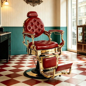 Sillón de Barbería Profesional Vintage para Salón y Barbería, Silla Clásica para Corte de Cabello y Peinado con Pomada - Product Image 1
