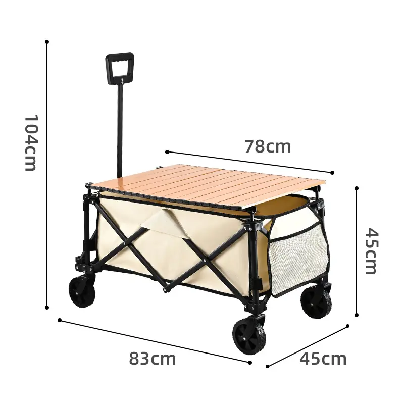 Aangepaste Multifunctionele Draagbare Verstelbare Opvouwbare Opvouwbare Outdoor Tuin Trolley Strand Picknick Opvouwbare Camping Wagon Kar