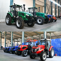 Tracteur diesel 4x4 certifié CE EPA 50HP avec chargeur frontal, pompe et boîte de vitesses, transmission par engrenages, tracteur agricole multifonctionnel