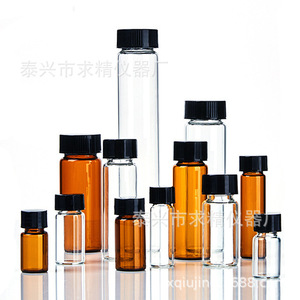 Seeking Excellence Glass Sample Vials Screw Cap Transparent Amber Full Specifications Reusable Lab Use - Product Image 1