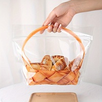 Sac d'emballage en plastique transparent à fermeture éclair pour croissants, toasts et scones, résistant à l'humidité, avec soufflet latéral, pour la vente en gros