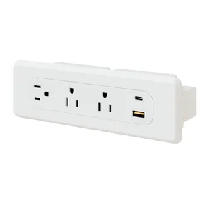 Stylish Electrical Wall Receptacle Outlet 15A with 3 Outlets and USB Ports Type C Wall Surge Protector