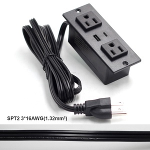 ETL Aprobado EE. UU. Muebles <span class=keywords><strong>de</strong></span> mesa Empotrable Montado Enchufes Tira 2 Sofás Enchufes con puertos USB - Product Image 3