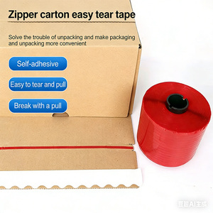3MM Rode Easy Open Tear Tape Gepersteerde Trekstrip Sterke Kleefstrip Kartonnen Doos Zak Film Verzegeling Snelle Opening <span class=keywords><strong>PVC</strong></span> - Product Image 3