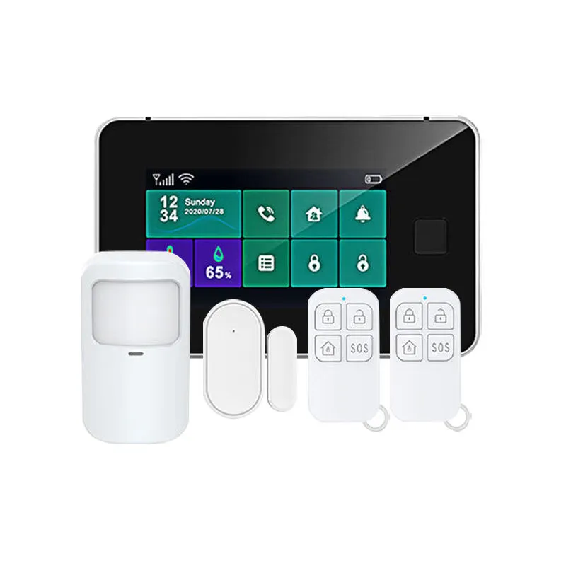 GSM05 Touchpad Fingerprint Unlock Support Google Home Security Burglar Alarm Tuya Smart Wifi GSM Safety Warning System